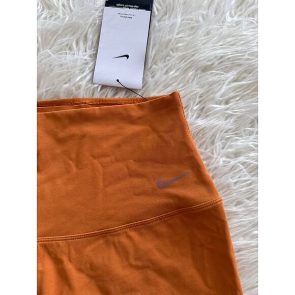Nike Zenvy High-Waisted 8" Biker Shorts Orange Size Medium - Picture 4 of 9